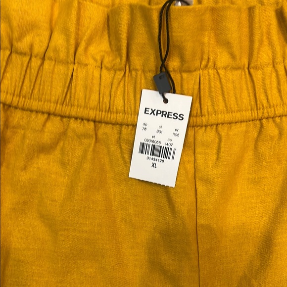 Express Mustard High Waist Shorts - Picture 2 of 5